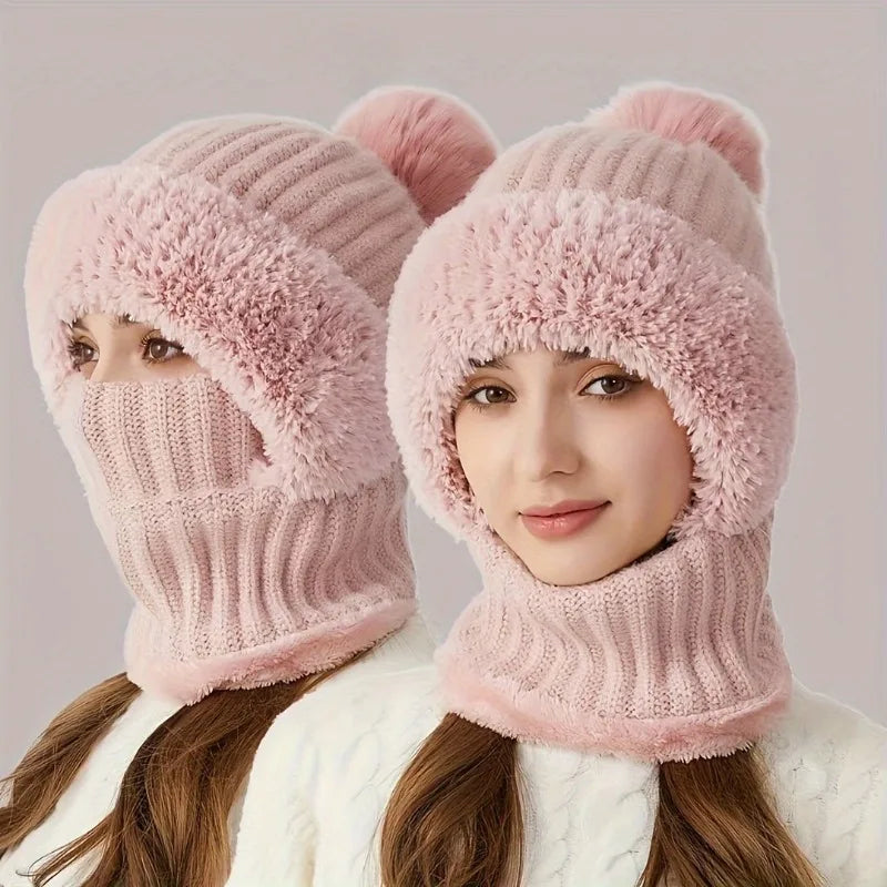 3-in-1 Beanie Scarf Mask Set