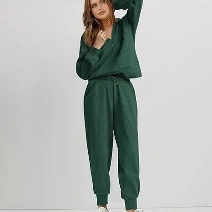 Premium Cozy Set – Soft Half-Zip Top & Relaxed Jogger Pants