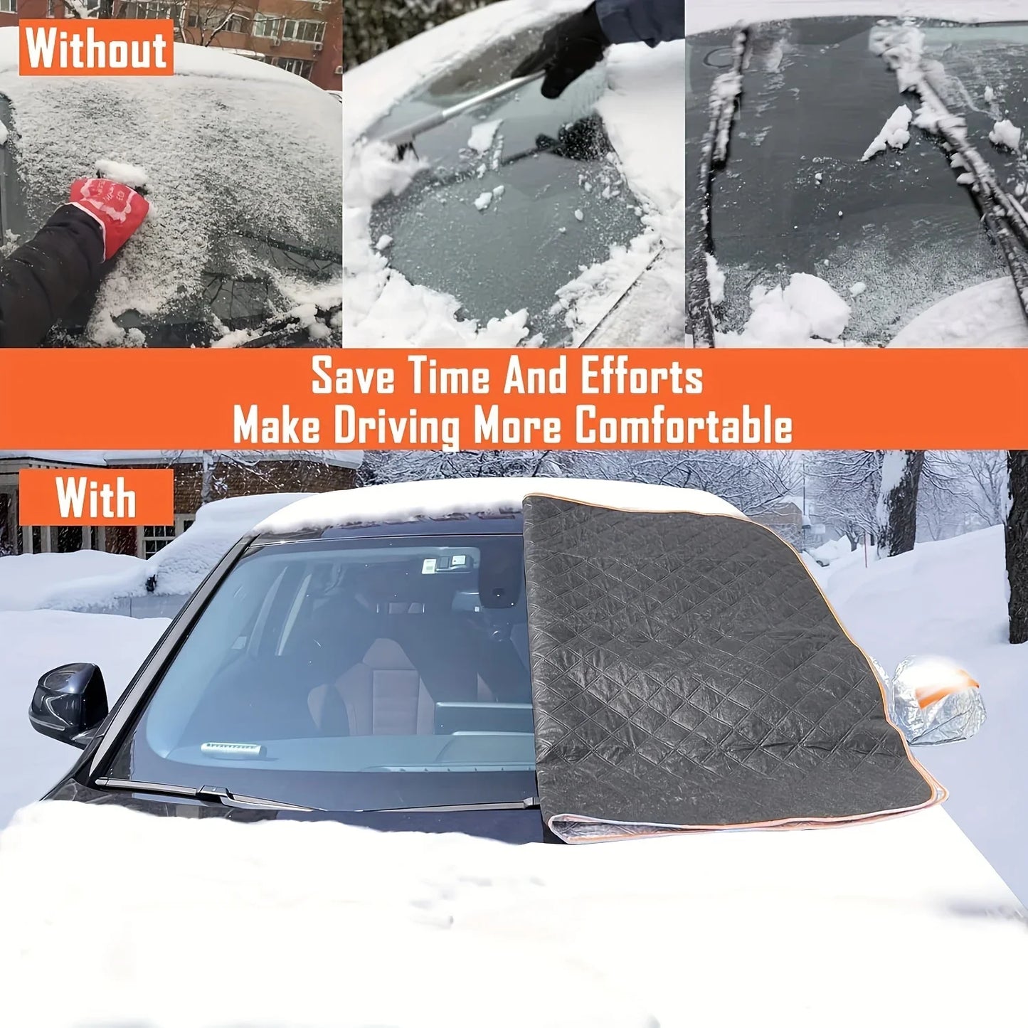 Car Windshield Snow Cover Automobile Anti Freeze Windshield Covers Magnetic Front Window Sun Shade Thickened Protector