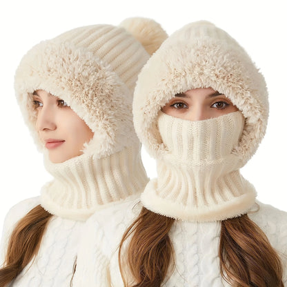 3-in-1 Beanie Scarf Mask Set