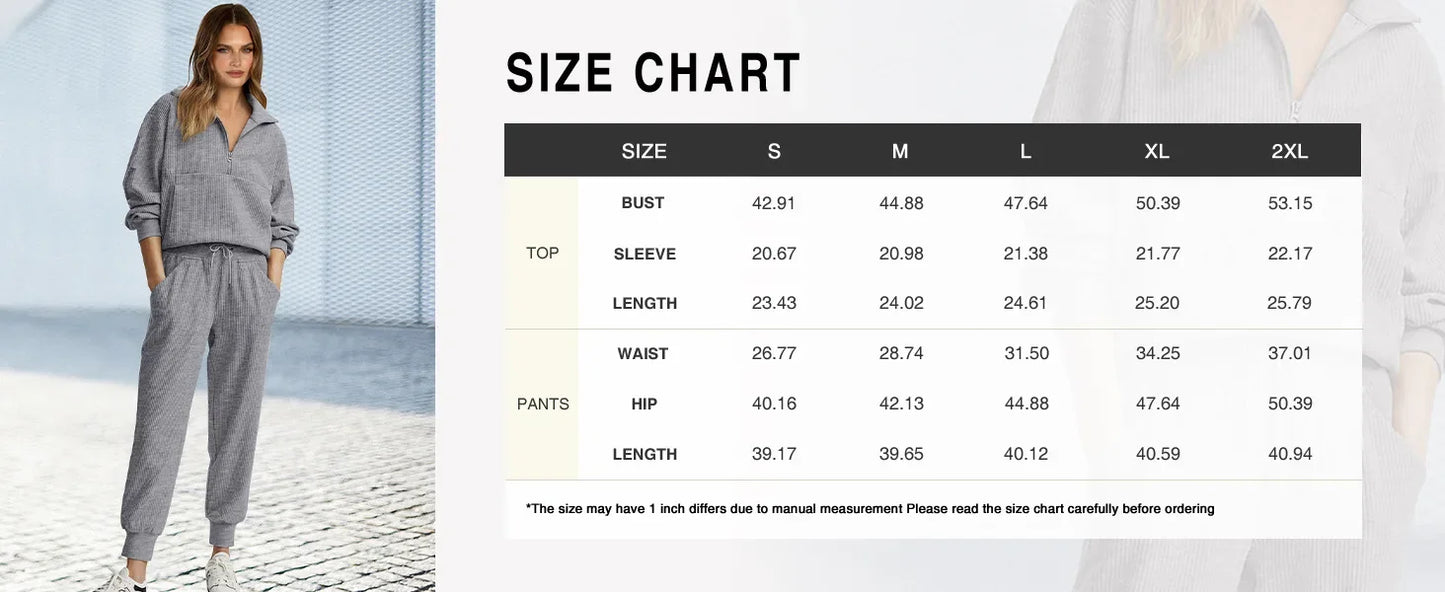 Premium Cozy Set – Soft Half-Zip Top & Relaxed Jogger Pants