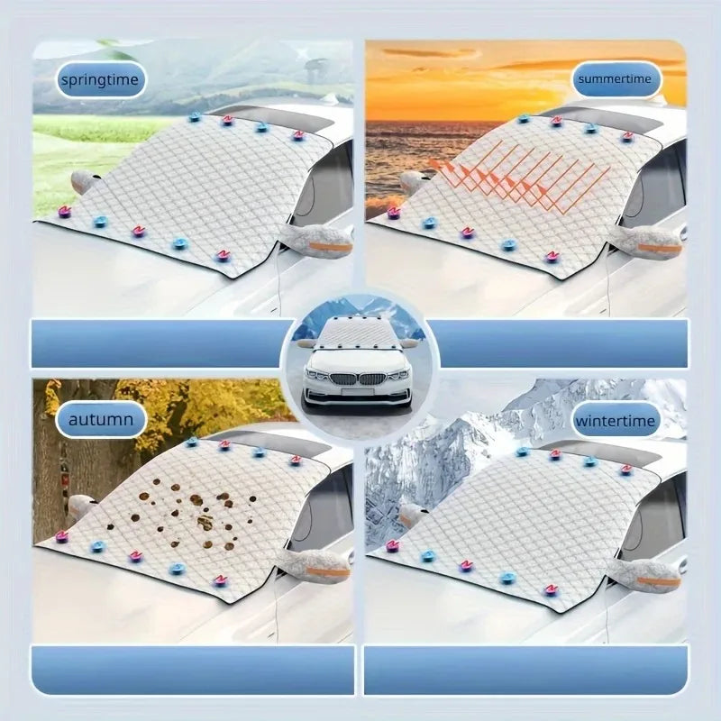Car Windshield Snow Cover Automobile Anti Freeze Windshield Covers Magnetic Front Window Sun Shade Thickened Protector