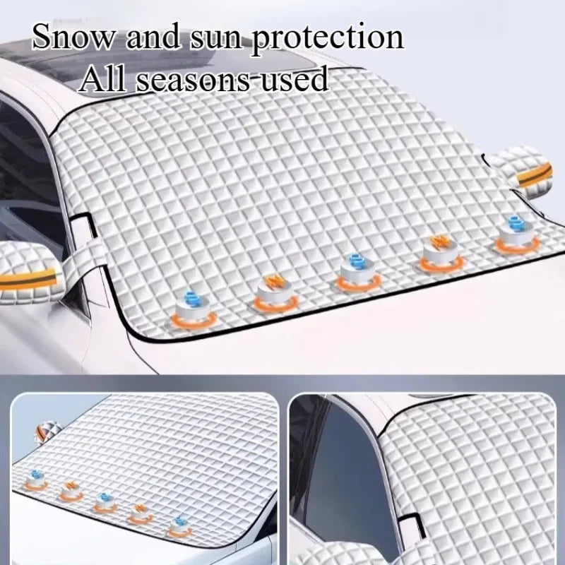 Car Windshield Snow Cover Automobile Anti Freeze Windshield Covers Magnetic Front Window Sun Shade Thickened Protector