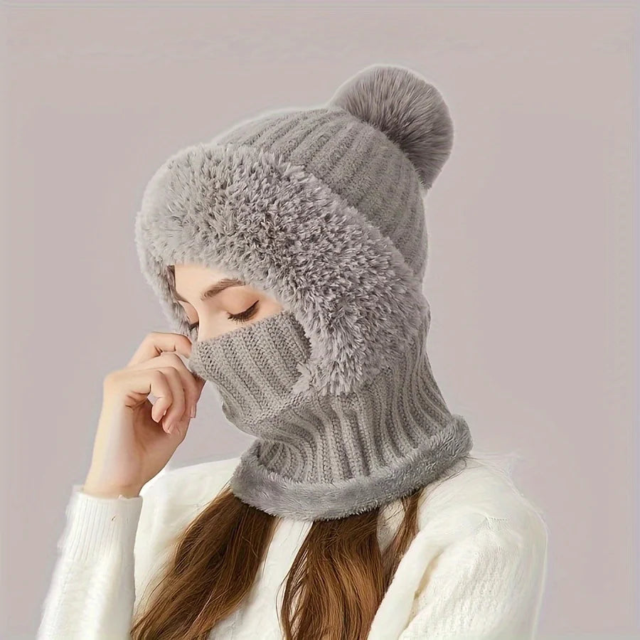 3-in-1 Beanie Scarf Mask Set