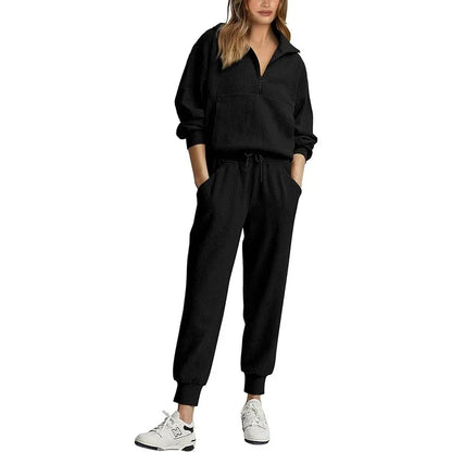 Premium Cozy Set – Soft Half-Zip Top & Relaxed Jogger Pants