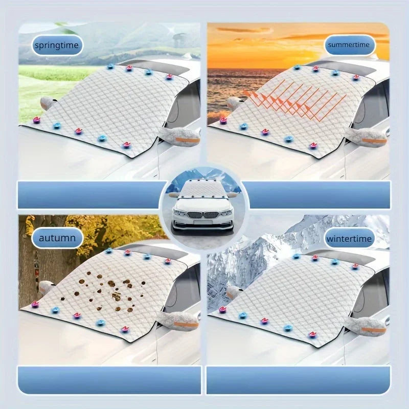 Car Windshield Snow Cover Automobile Anti Freeze Windshield Covers Magnetic Front Window Sun Shade Thickened Protector