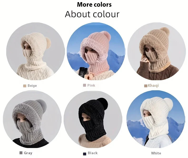 3-in-1 Beanie Scarf Mask Set